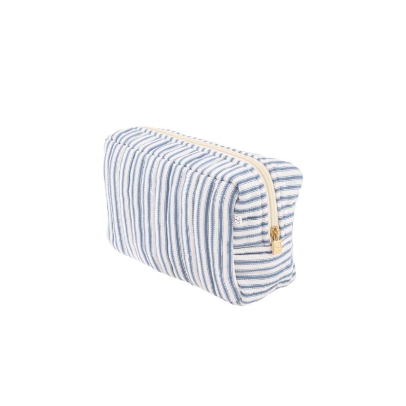 Pouch Square Ticking Stripe Blue