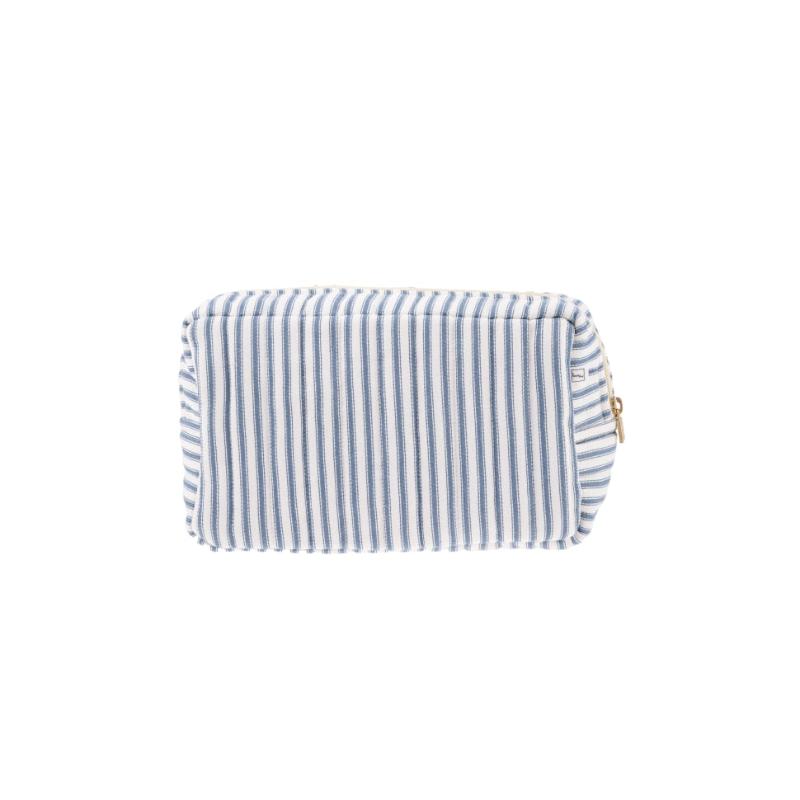 Pouch Square Ticking Stripe Blue