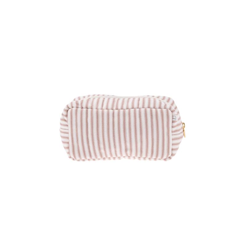 Pouch XS Square Ticking Stripe Dusty Pink