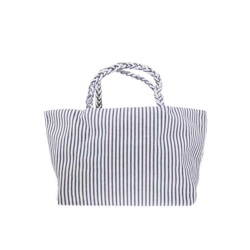 Shopper Ticking Fabric Blue