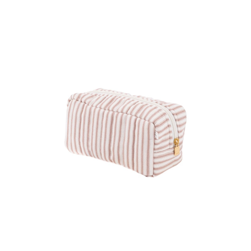 Pouch XS Square Ticking Stripe Dusty Pink
